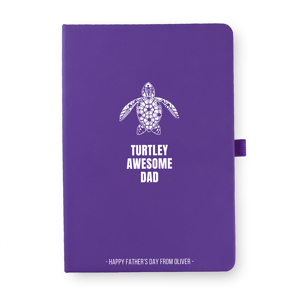 Personalised Turtley Awesome Dad A5 Notebook