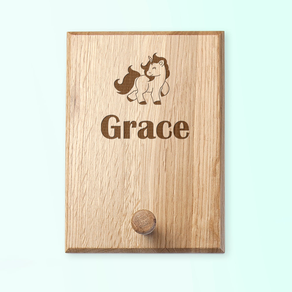 Personalised Unicorn Peg Hook