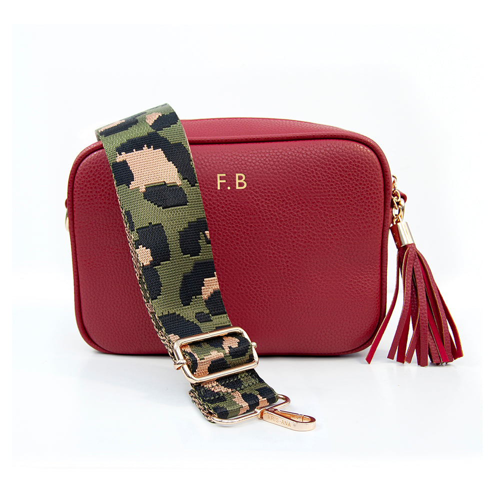 Personalised Vegan Leather Crossbody Bag in Red