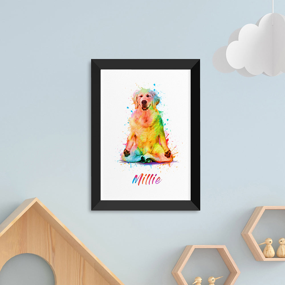 Personalised Watercolour Dog Yoga Print
