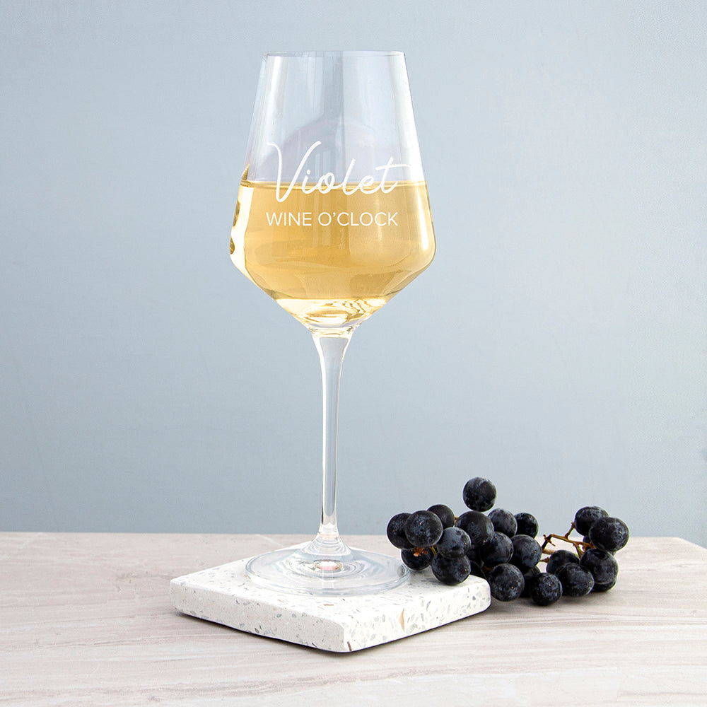 Personalised Wine O'Clock Wine Glass