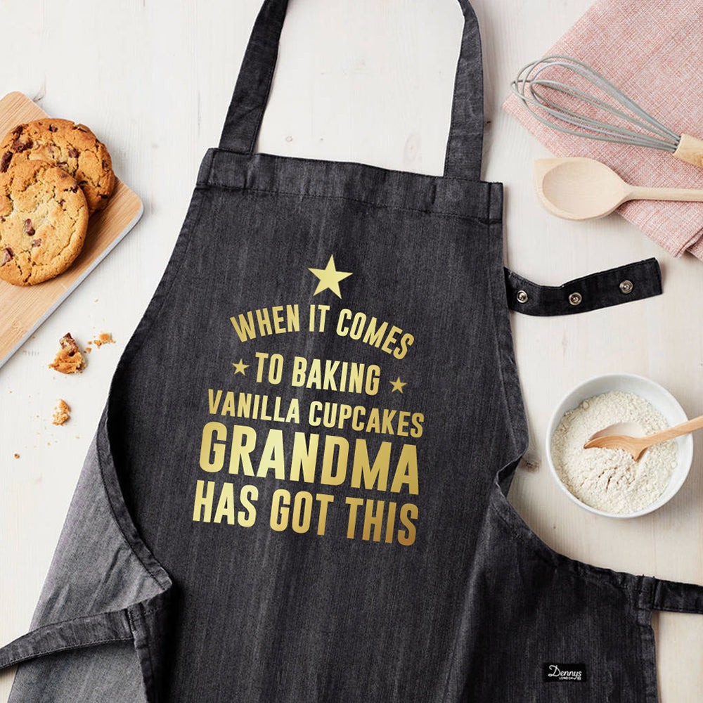 Personalised Grey Denim Baking Apron