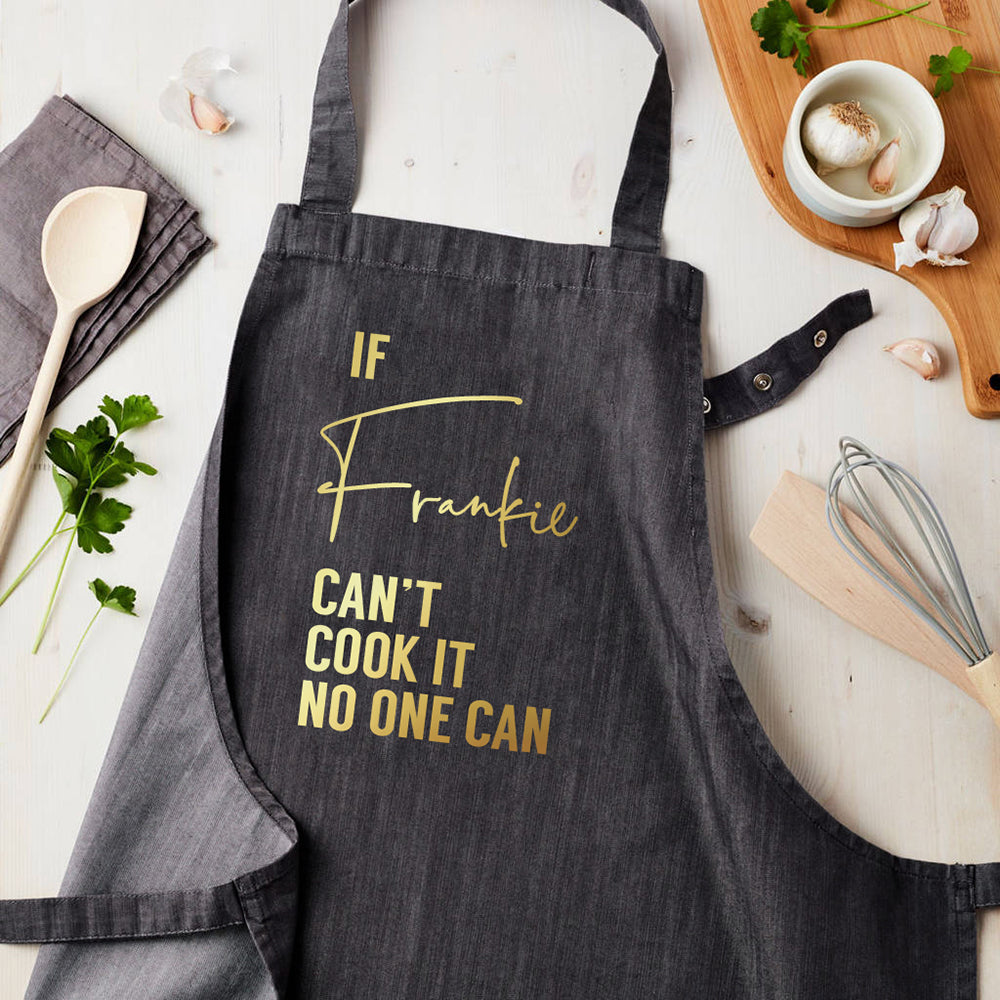Personalised Grey Denim Can Cook It Apron