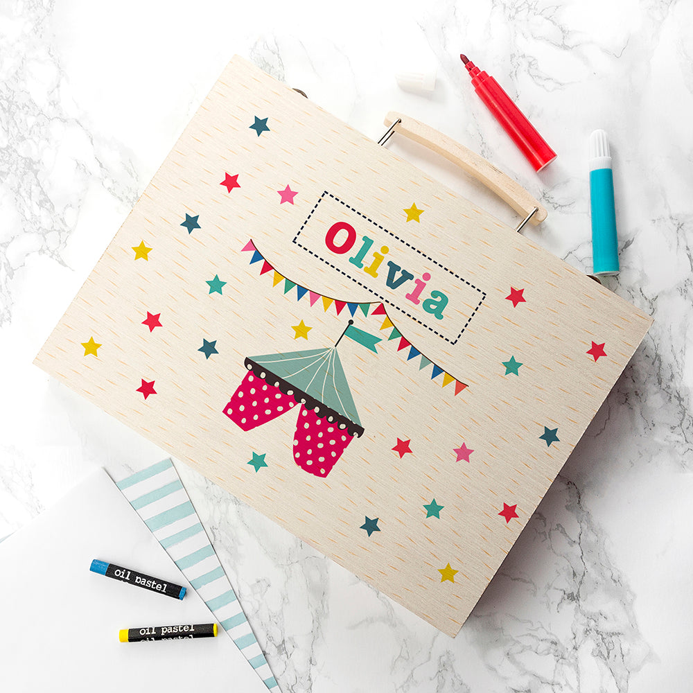 Personalised Kid's Circus Tent Colouring Set