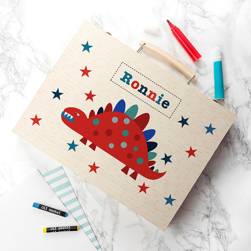 Personalised Kid's Dinosaur Colouring Set