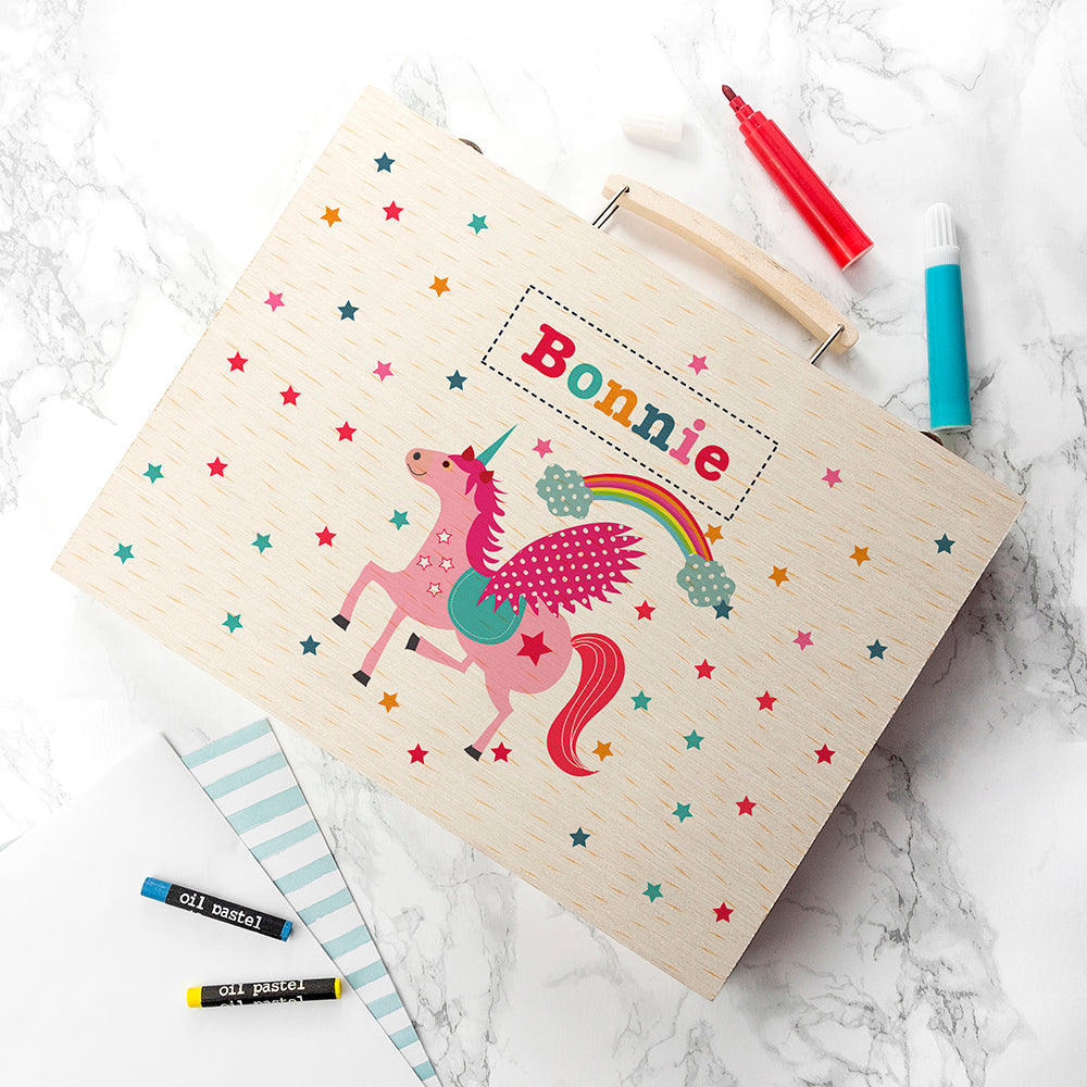Personalised Kid's Unicorn Colouring Set