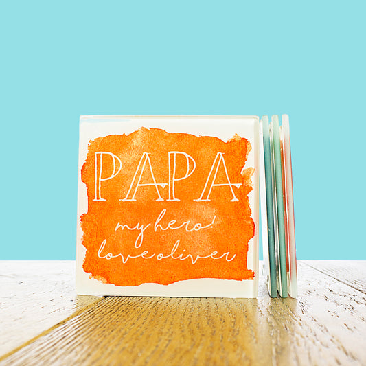 Coastal Watercolour Personalised Coaster