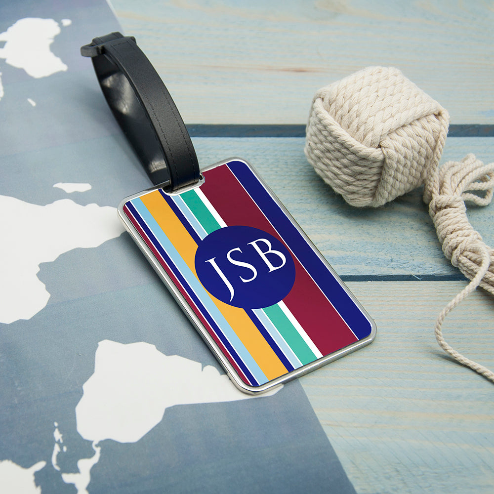 Gentlemen's Multi-Layered Monogrammed Luggage Tag