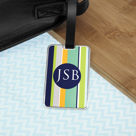 Gentlemen's Multi-Layered Monogrammed Luggage Tag