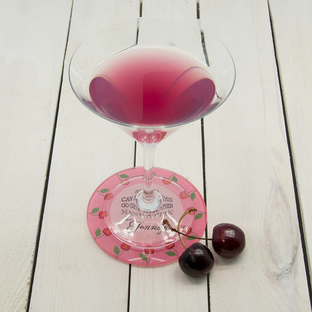 Get Me A Cocktail! Round Glass Coaster 