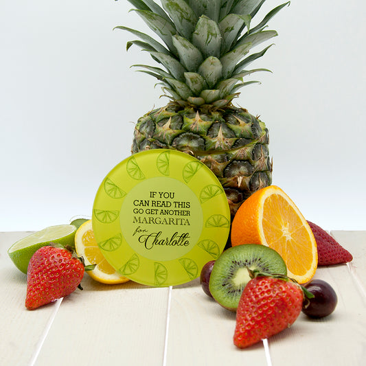 Get Me A Cocktail! Round Glass Coaster 