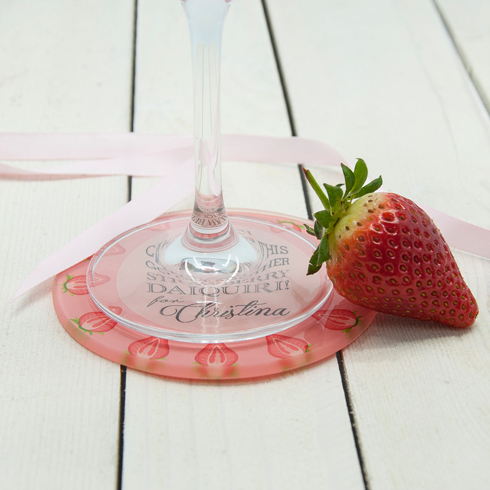 Get Me A Cocktail! Round Glass Coaster 