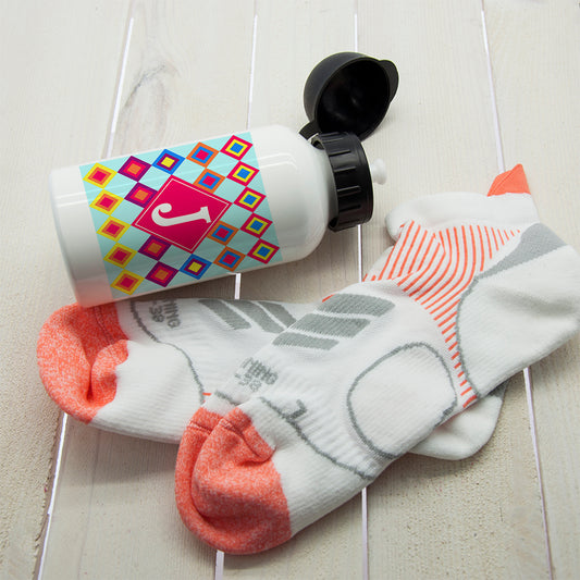 Girls Funky Diamond Pattern Personalised Water Bottle