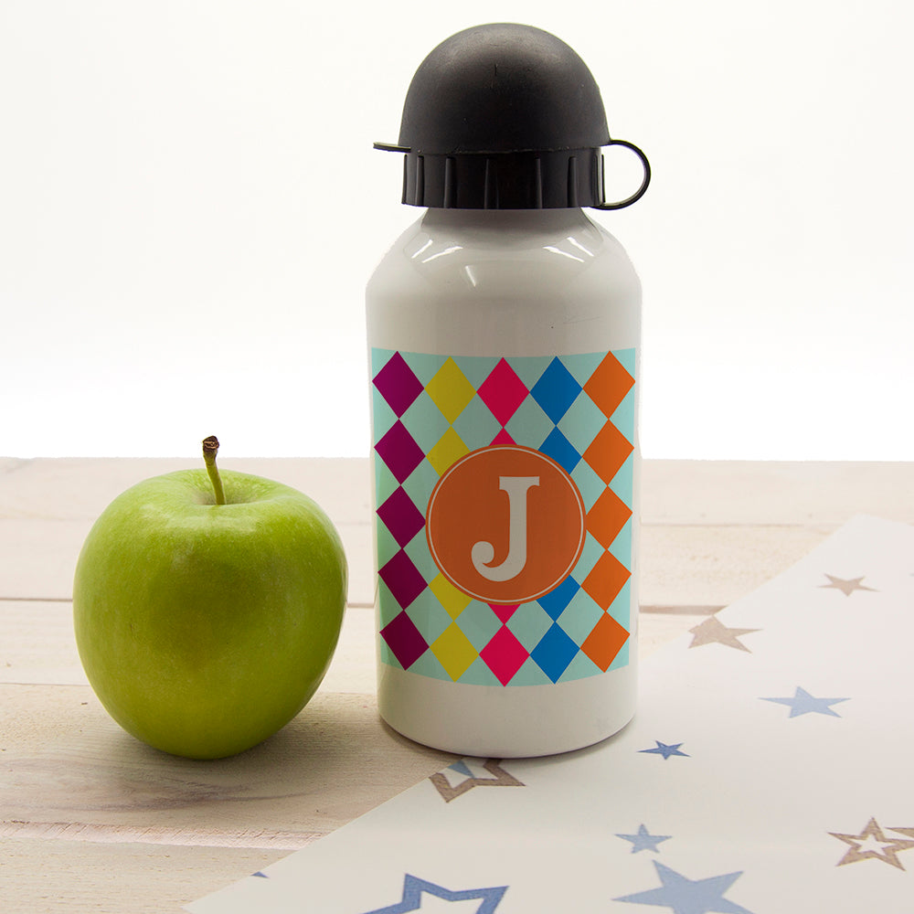 Girls Mosaic Tiled Personalised Water Bottle