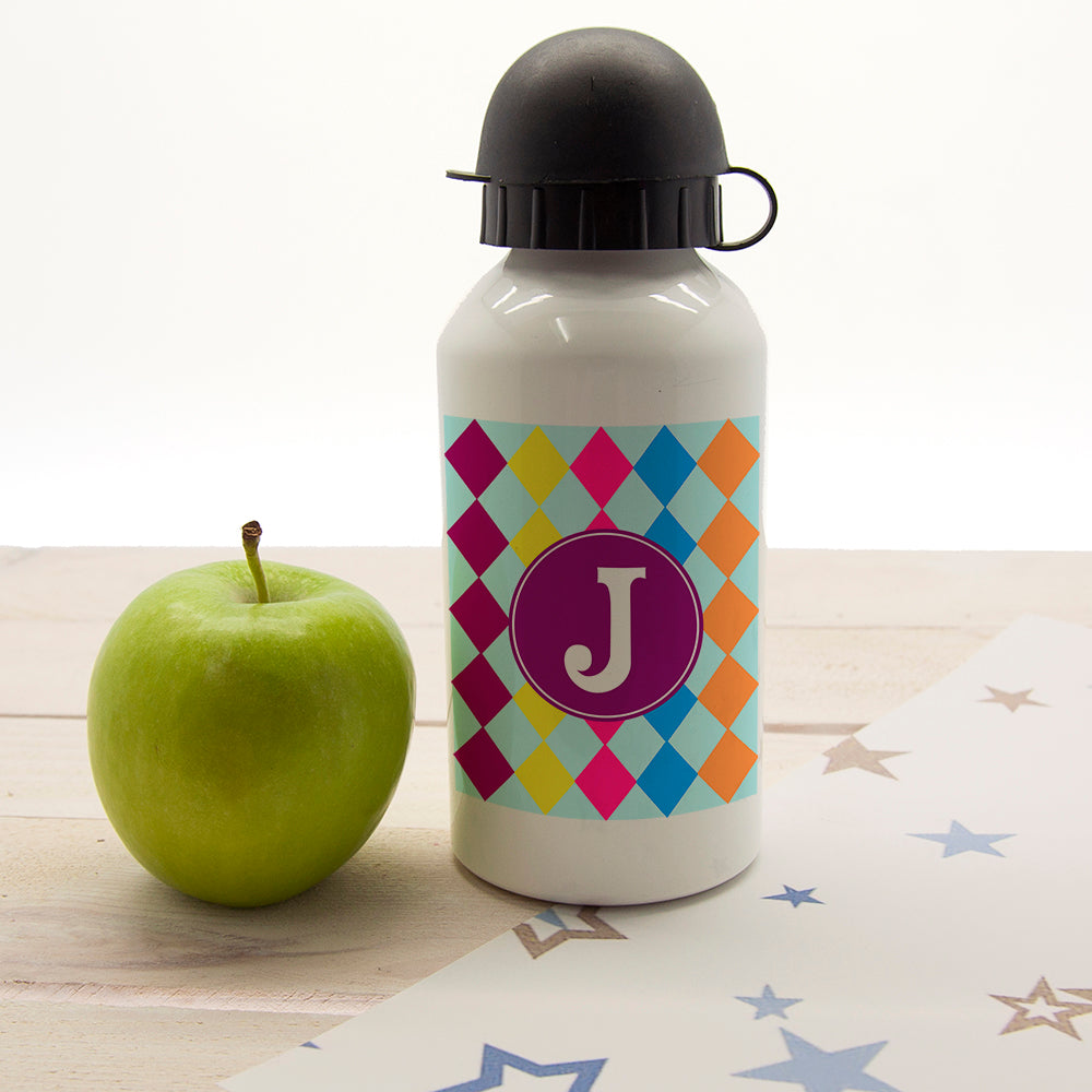Girls Mosaic Tiled Personalised Water Bottle