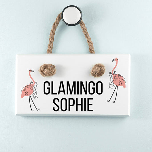 Glamingo White Hanging Sign