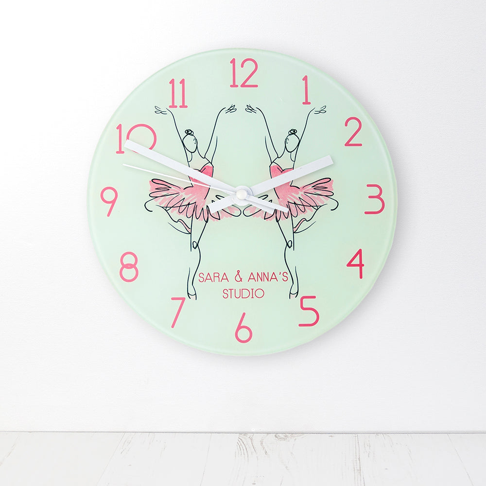 Graceful Ballet Dancer Personalised Wall Clock 