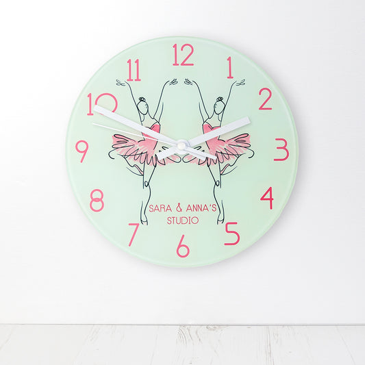Graceful Ballet Dancer Personalised Wall Clock 