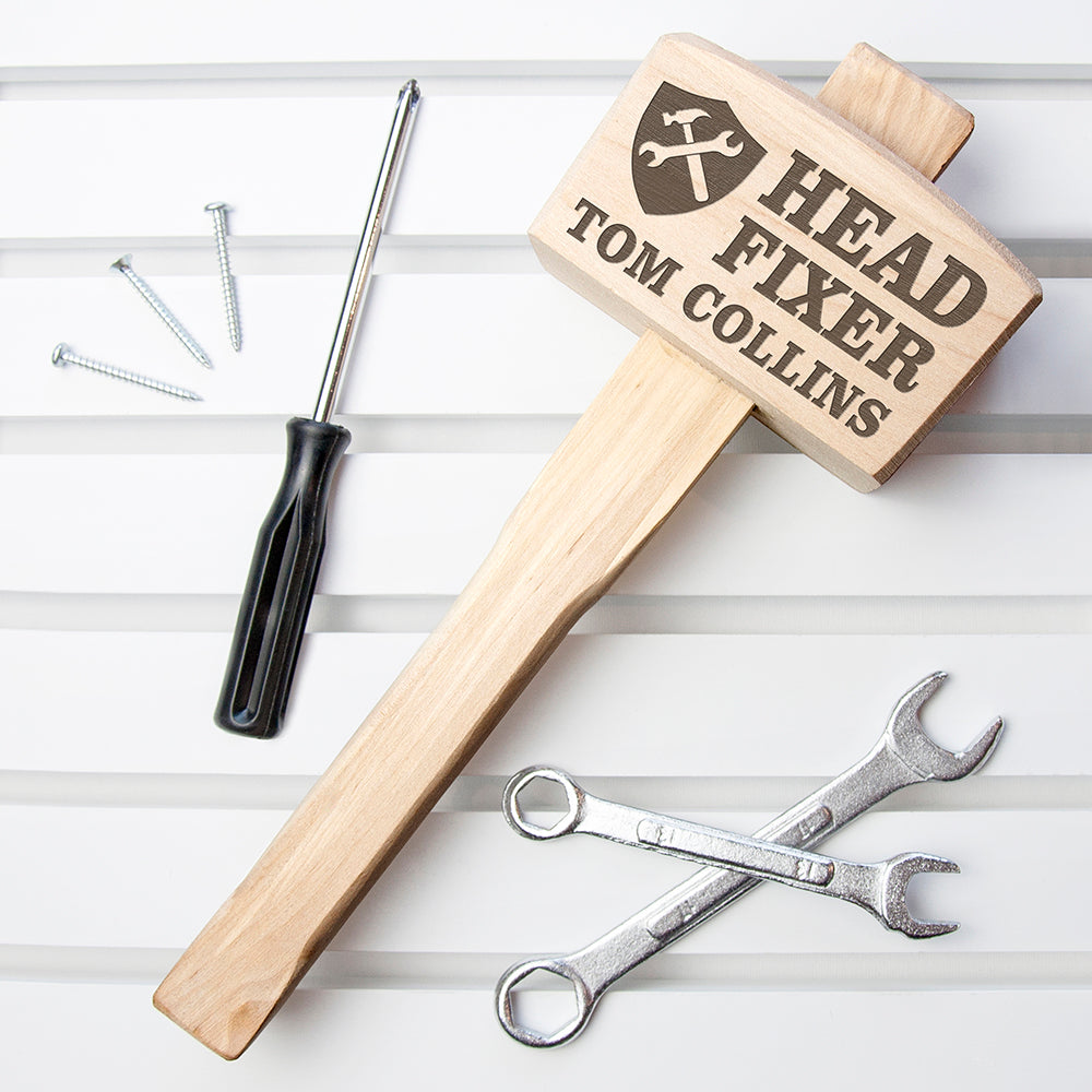 Head Fixer Personalised Wooden Mallet 