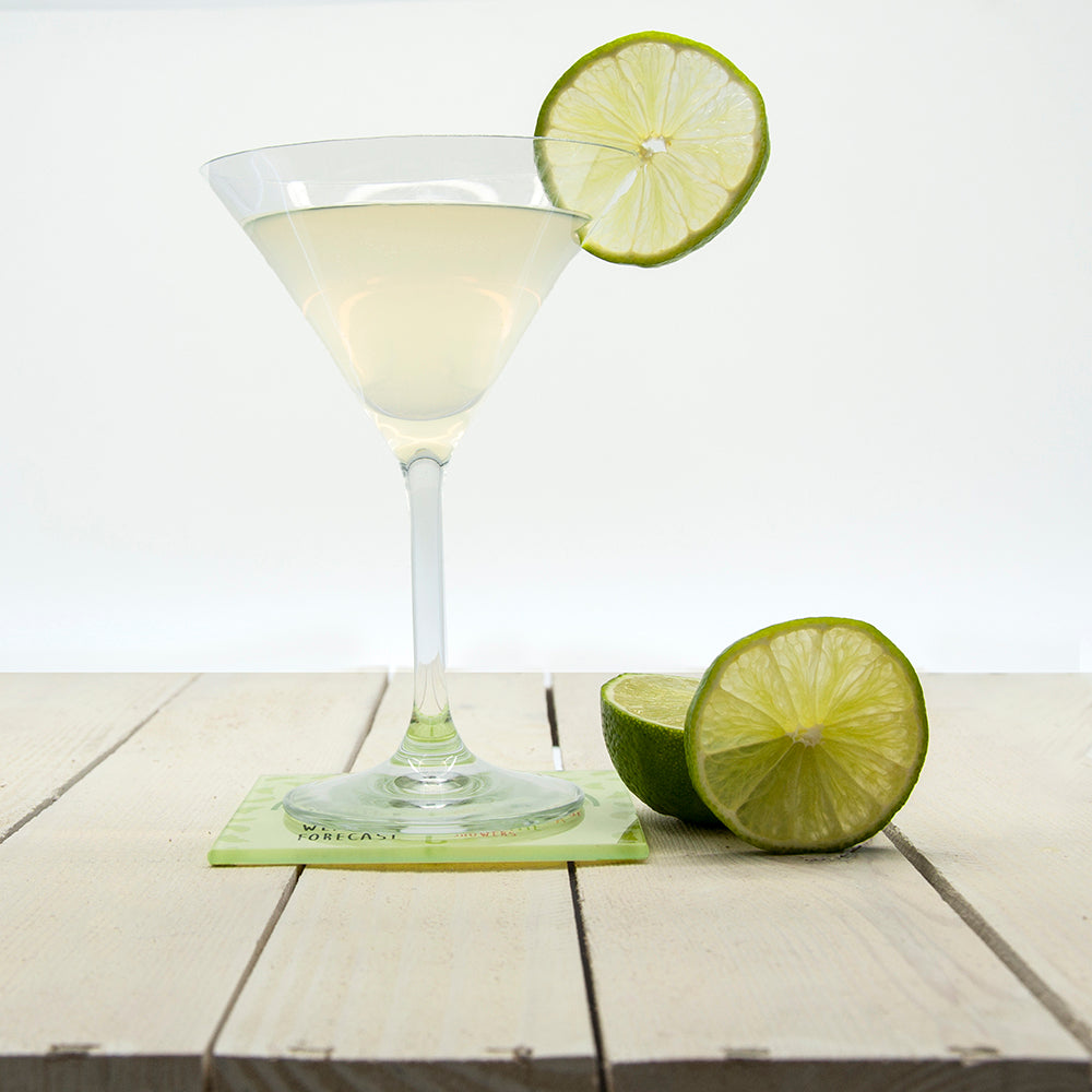 It's Raining Cocktails! Square Glass Coaster