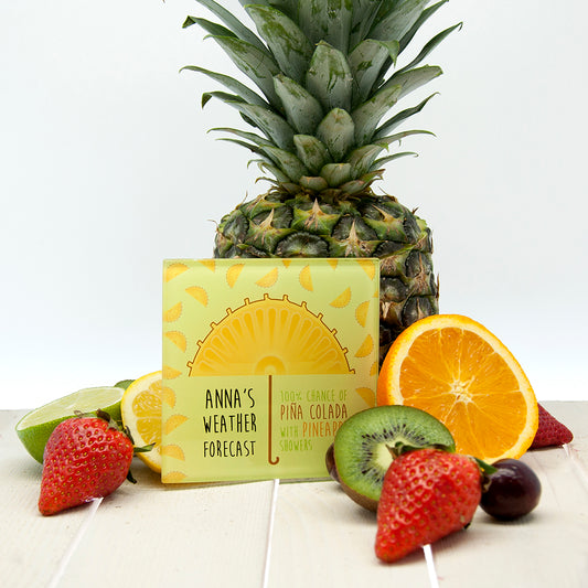 It's Raining Cocktails! Square Glass Coaster