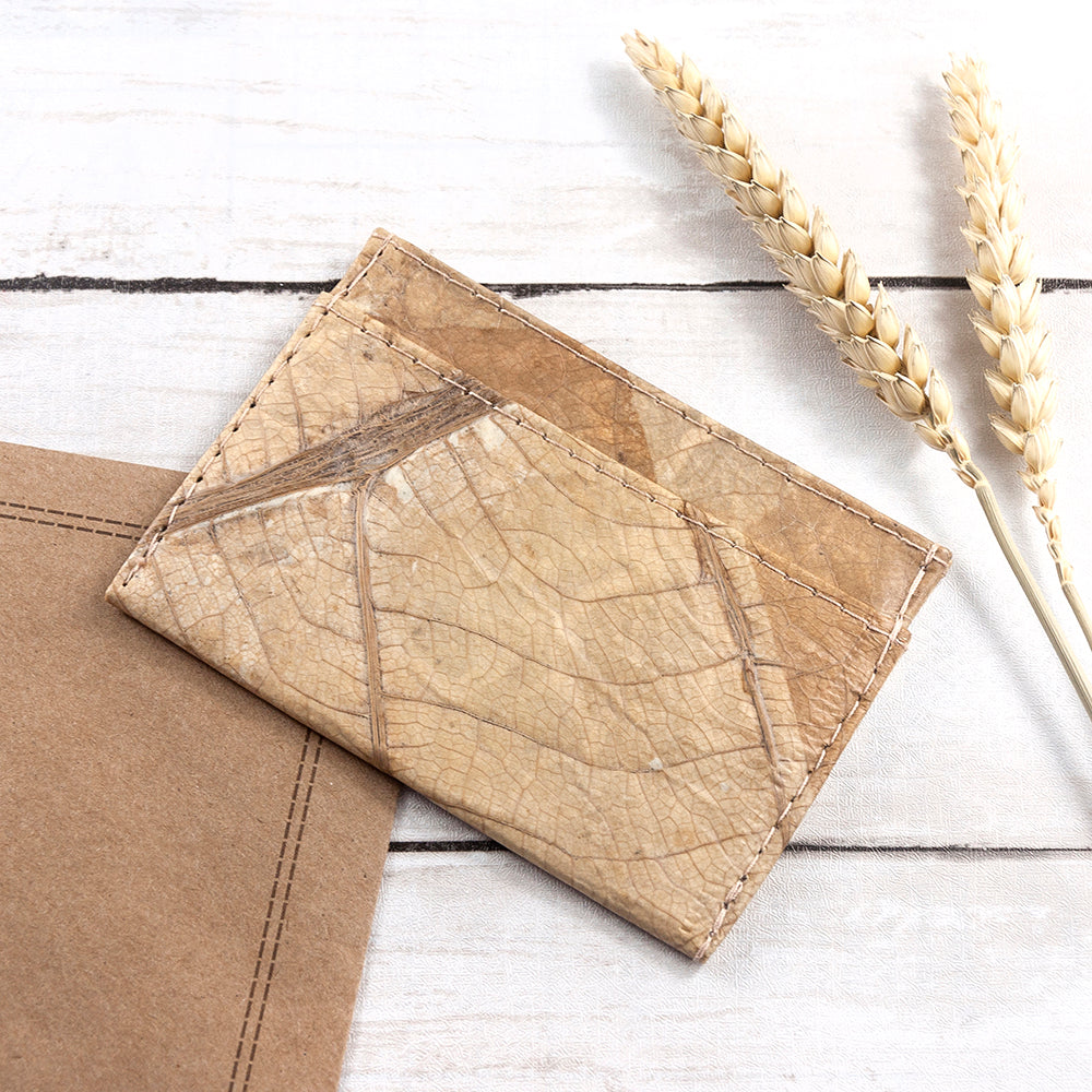 Leaf Leather Minimalist Card Holder 