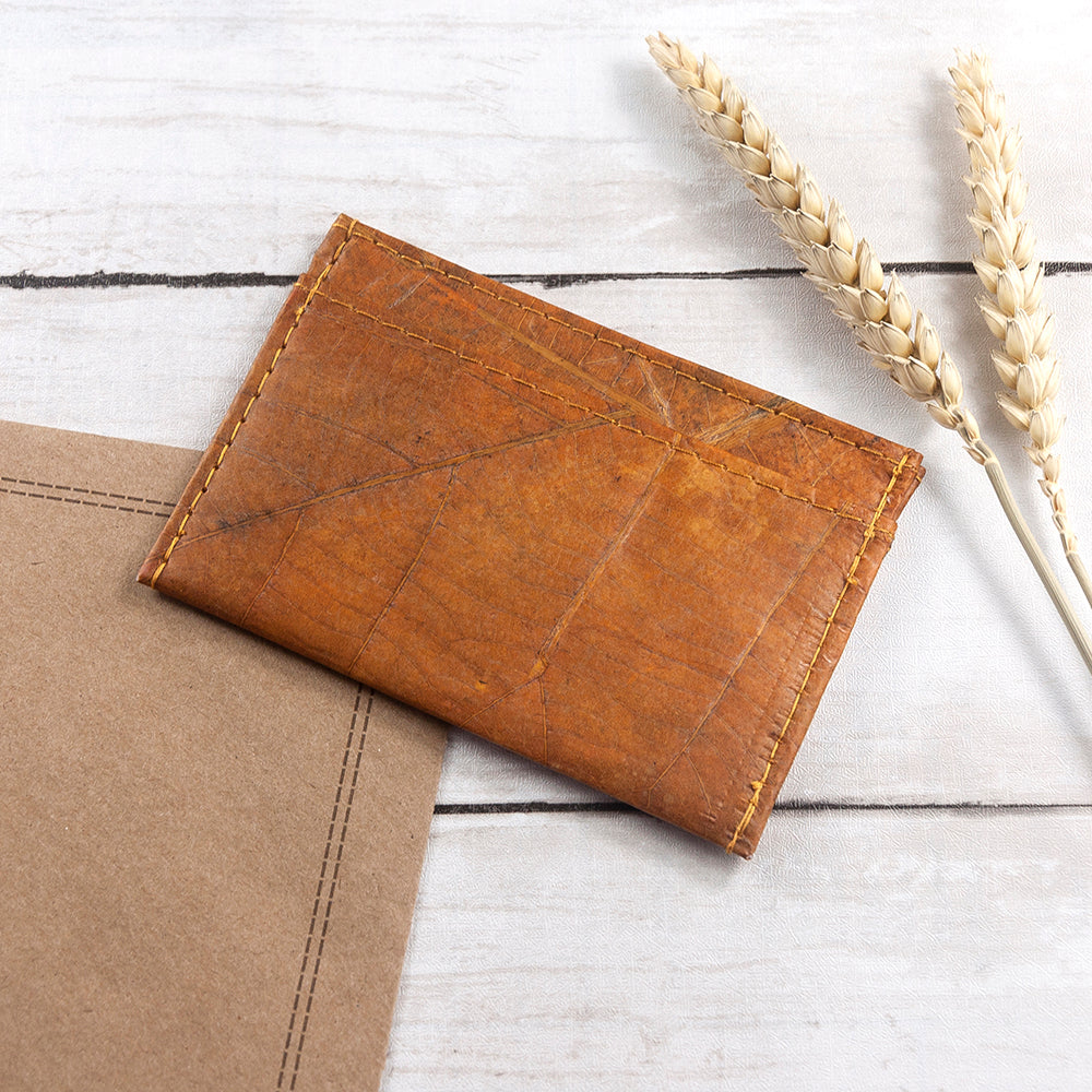 Leaf Leather Minimalist Card Holder 