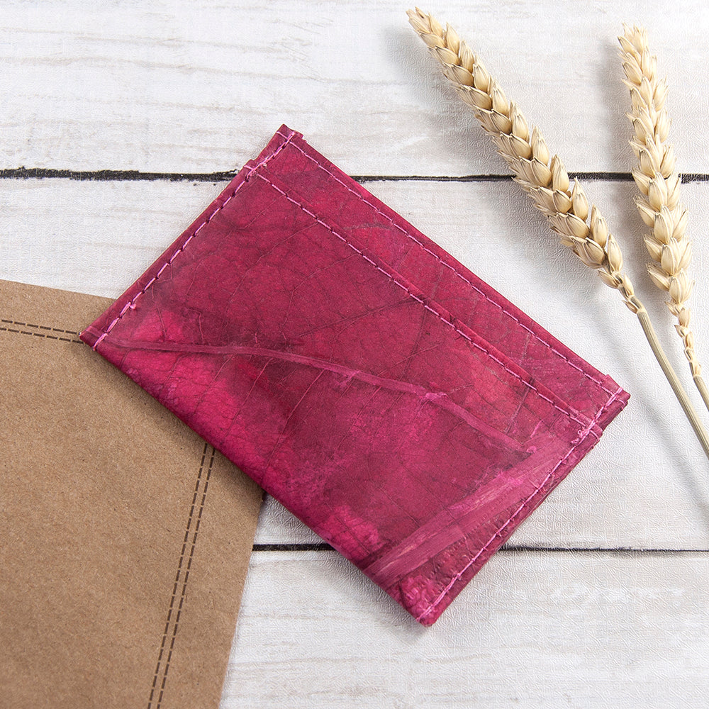 Leaf Leather Minimalist Card Holder 