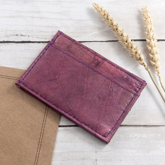 Leaf Leather Minimalist Card Holder 