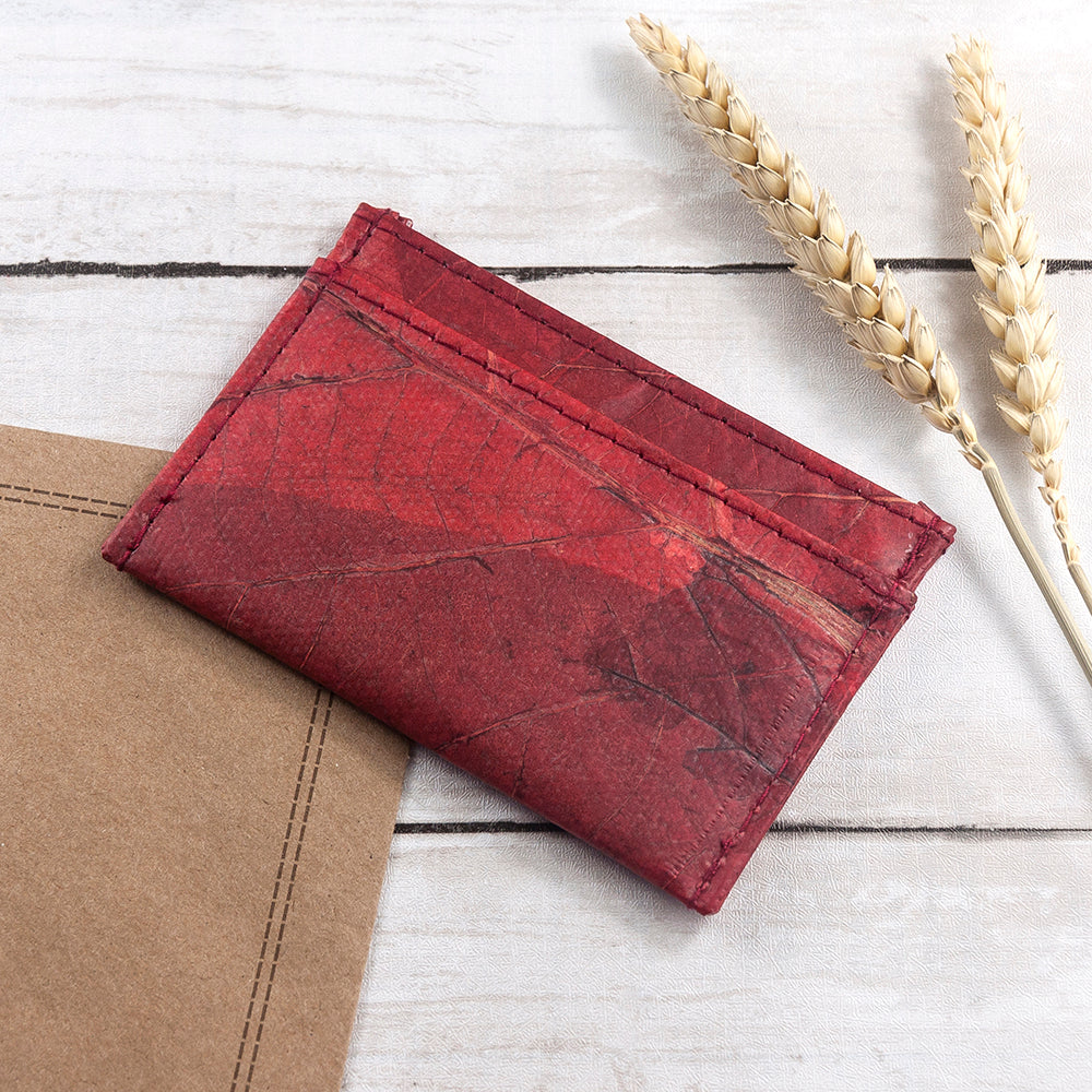 Leaf Leather Minimalist Card Holder 