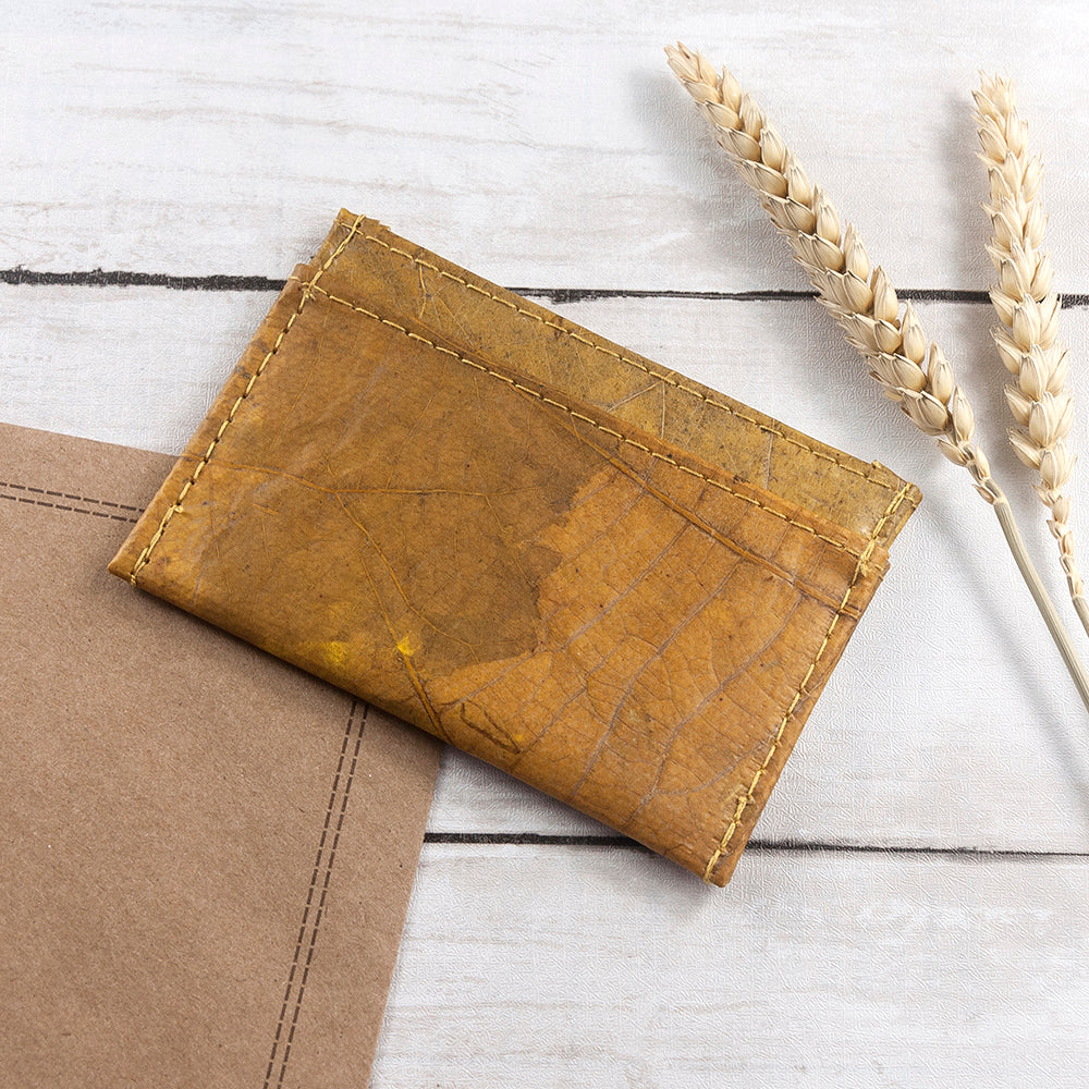 Leaf Leather Minimalist Card Holder 