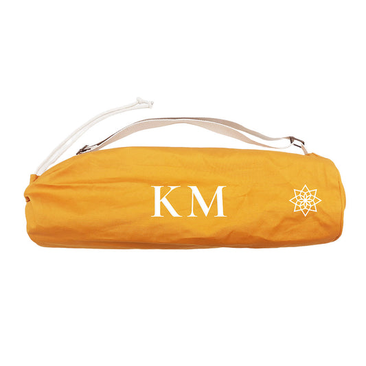 Monogrammed Organic Yoga Mat Drawstring Bag