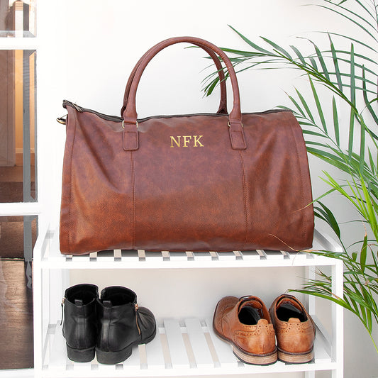 Monogrammed Vegan Leather Business Garment Bag