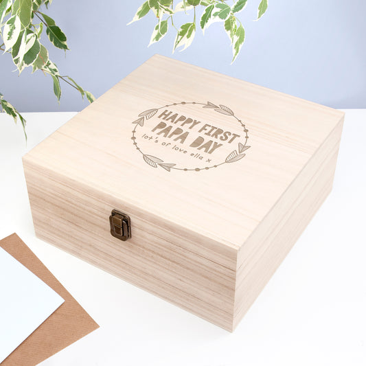 Personalised Happy First Papa Day Box