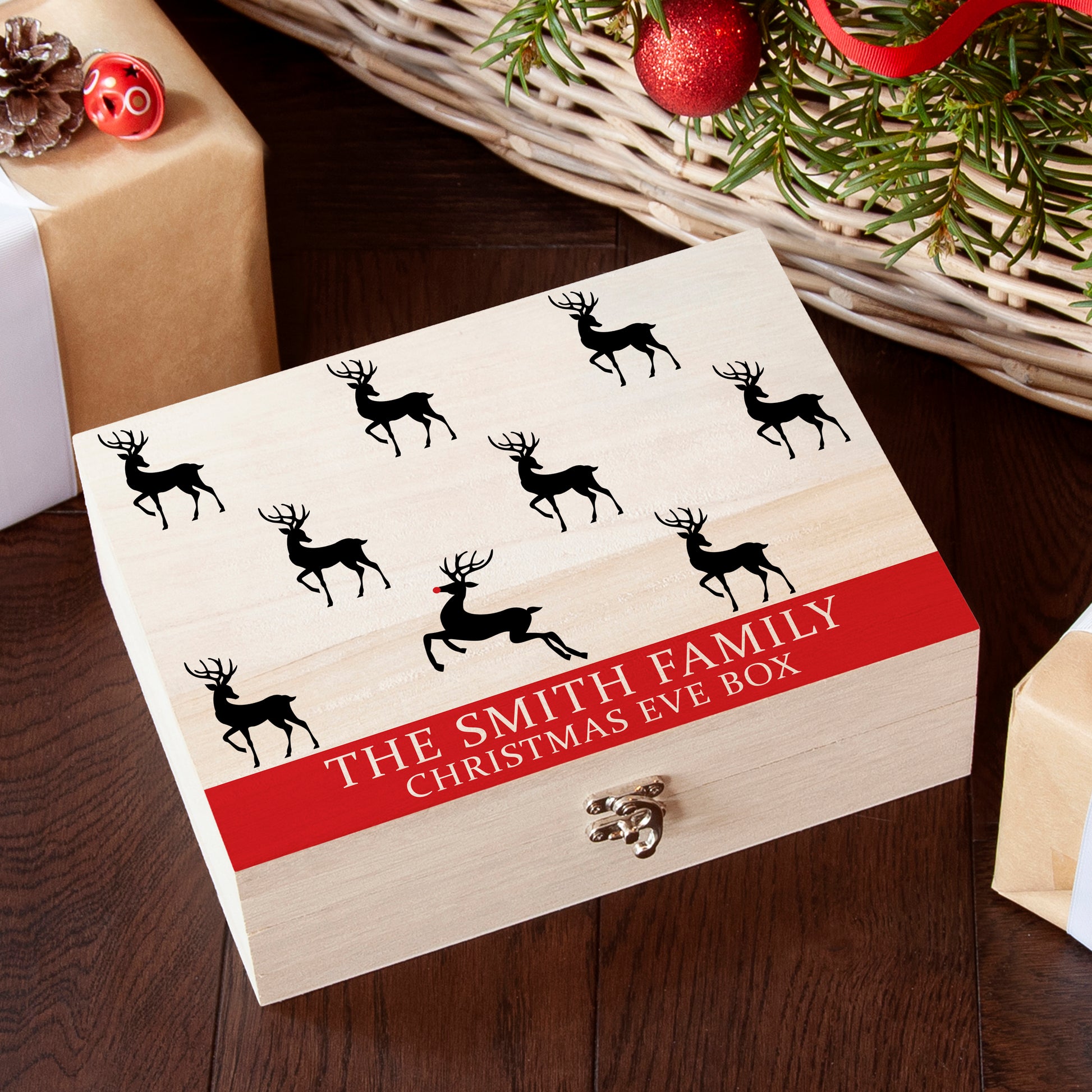 Personalised Reindeer Family Christmas Eve Box 