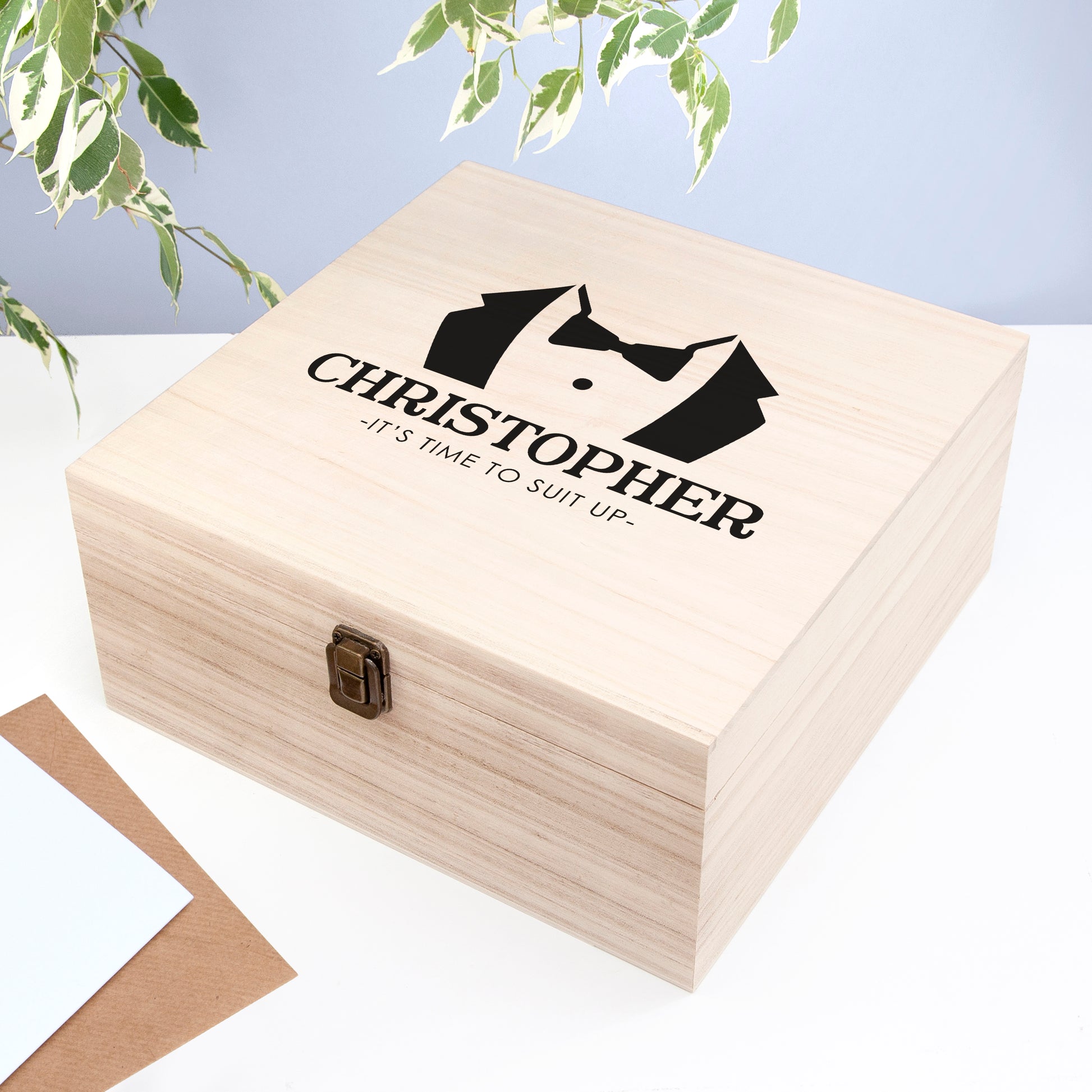 Personalised Suit Up Wedding Box
