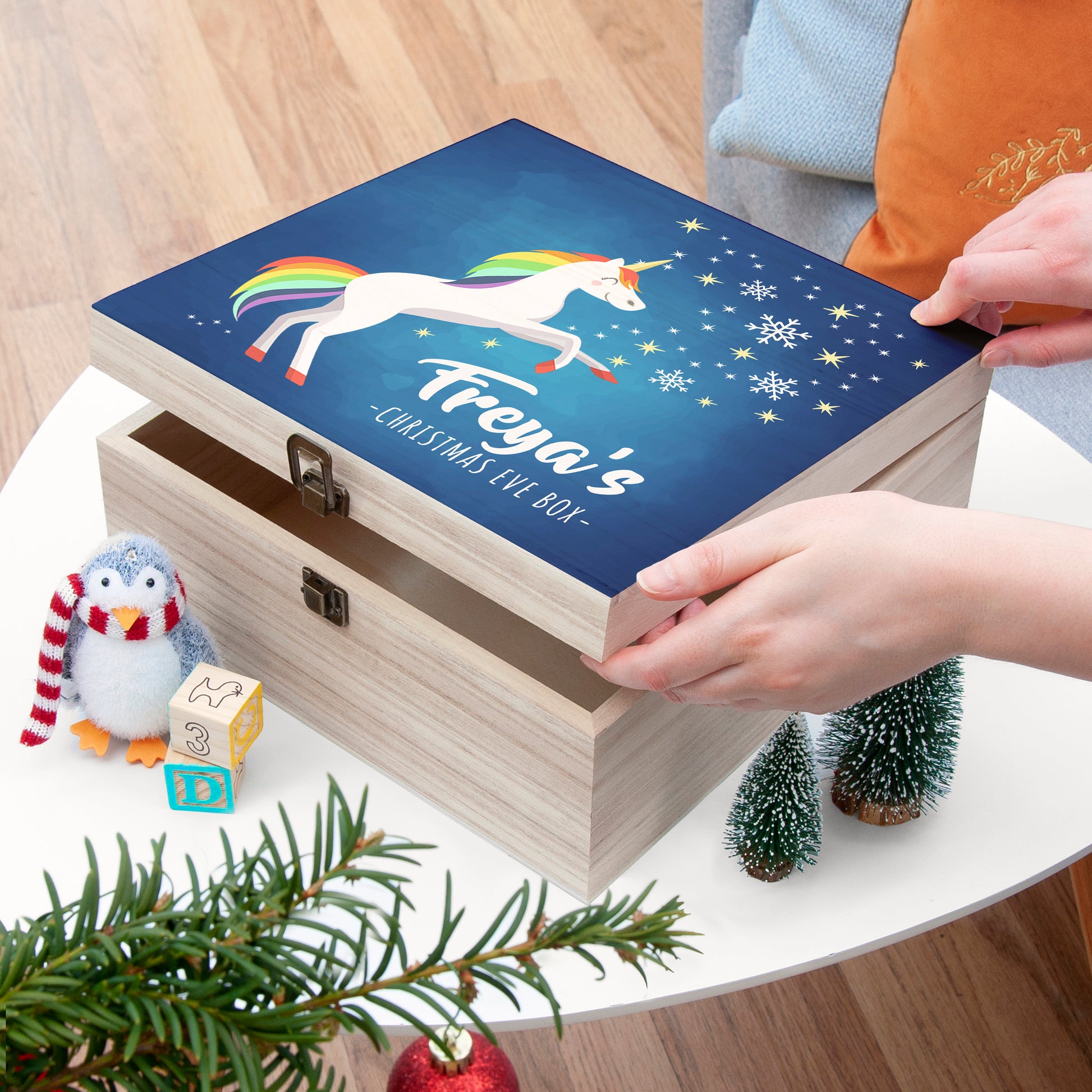 Personalised Rainbow Unicorn Christmas Eve Box 