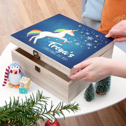 Personalised Rainbow Unicorn Christmas Eve Box 