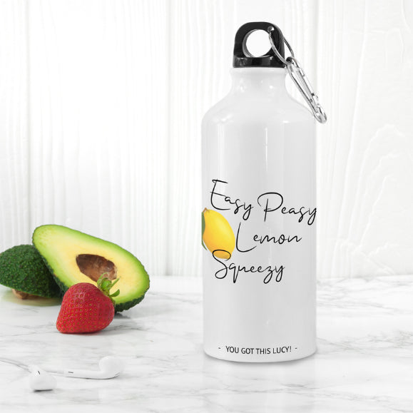 Easy Peasy Lemon Squeezy White Water Bottle