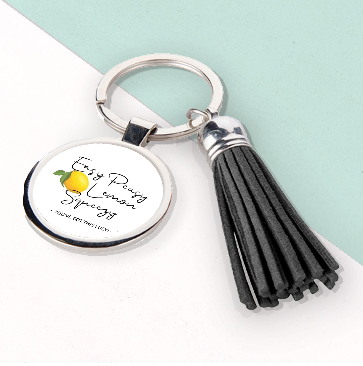 Easy Peasy Lemon Squeezy Tassle Keyring