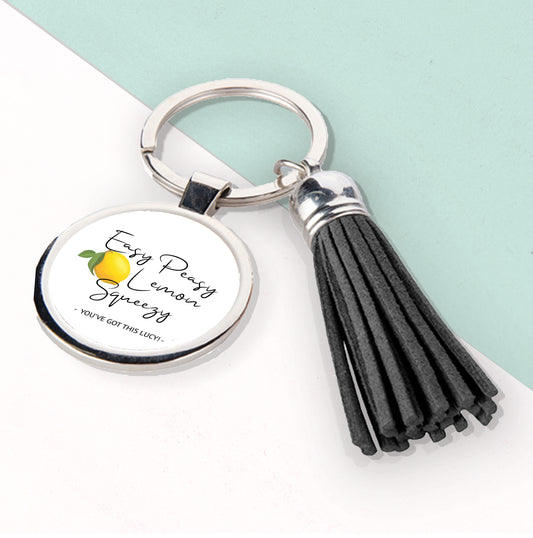 Easy Peasy Lemon Squeezy Tassle Keyring