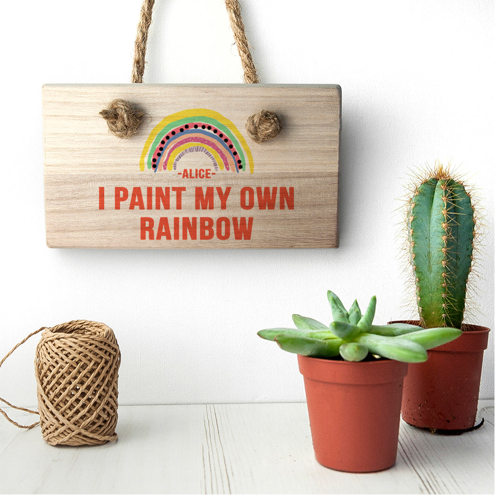 My Own Rainbow Wooden Hanging Sign