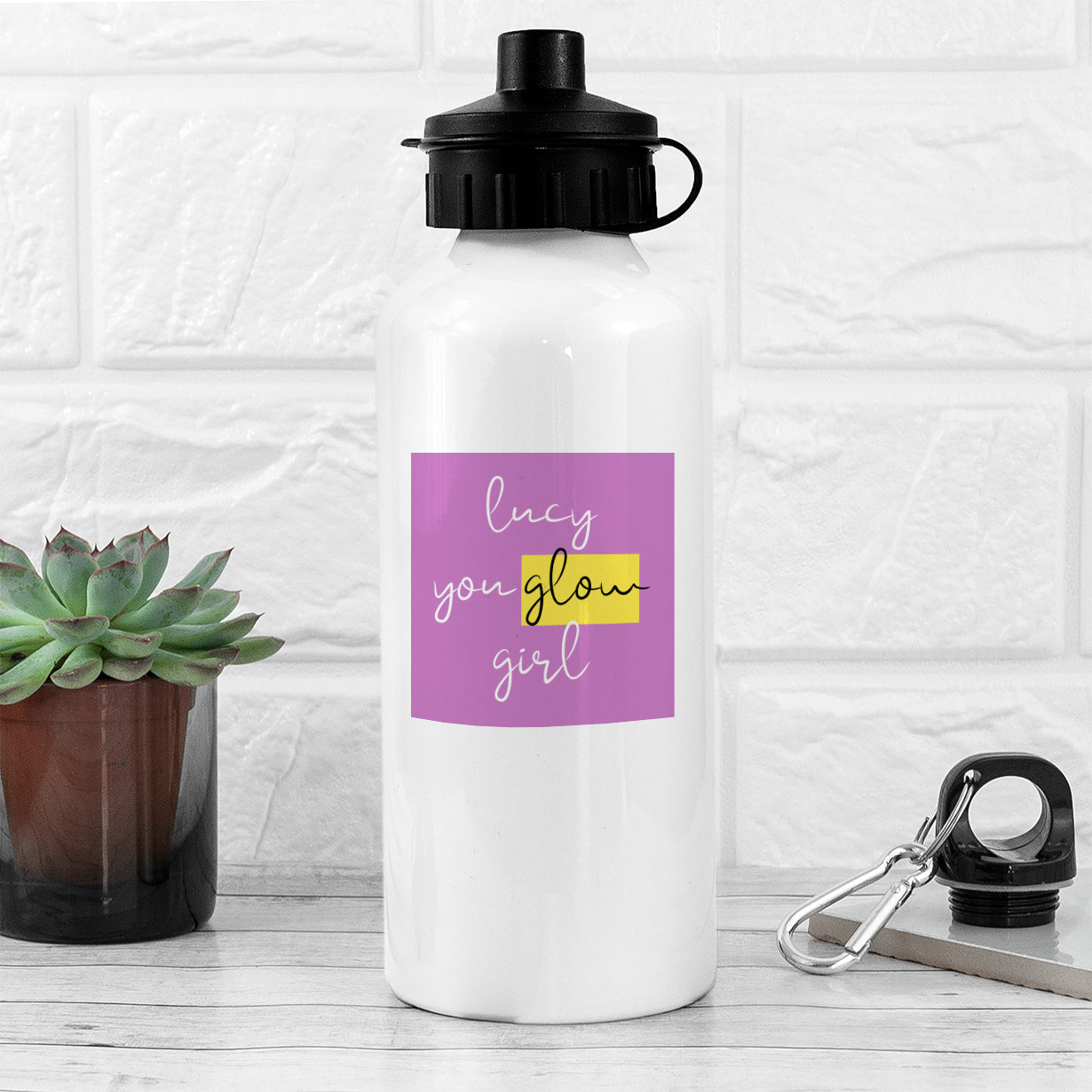 You Glow Girl White Water Bottle