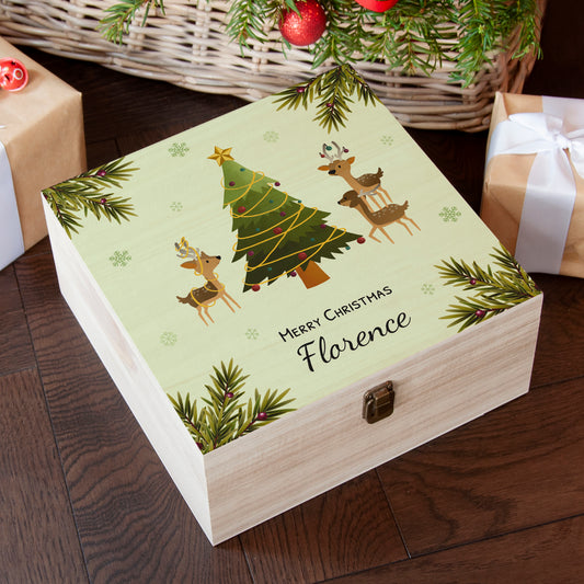 Personalised Playing Reindeers Christmas Eve Box