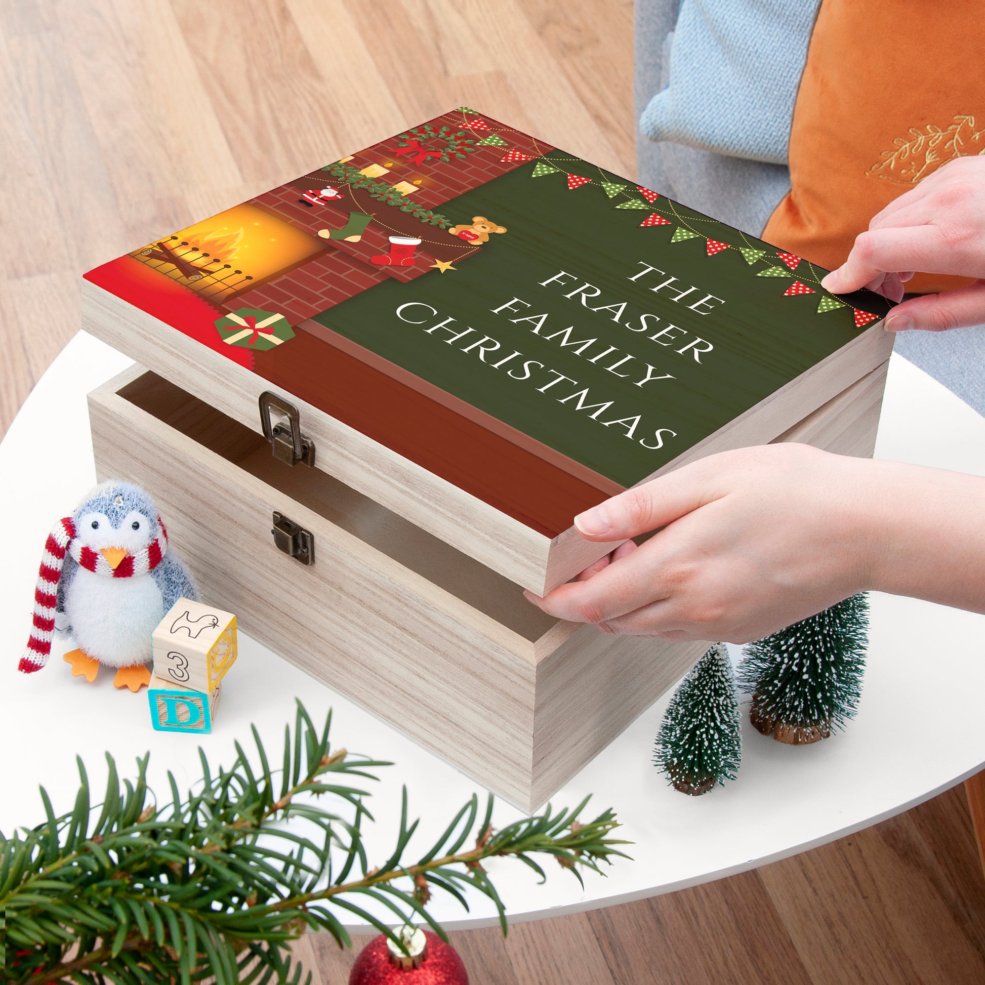 Personalised Fireplace Christmas Eve Box