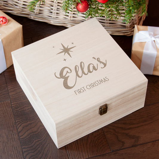 Personalised Minimalist Engraved Christmas Box