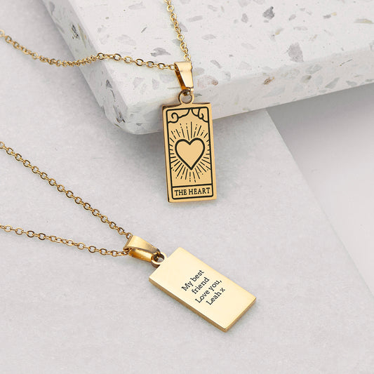Personalised Heart Tarot Card Necklace