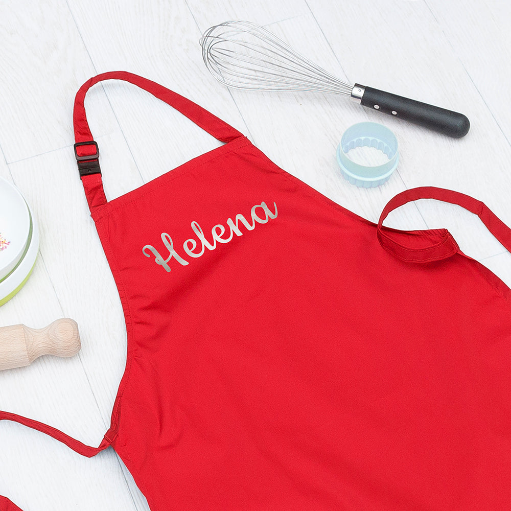 Personalised Children's Red Waterproof Apron
