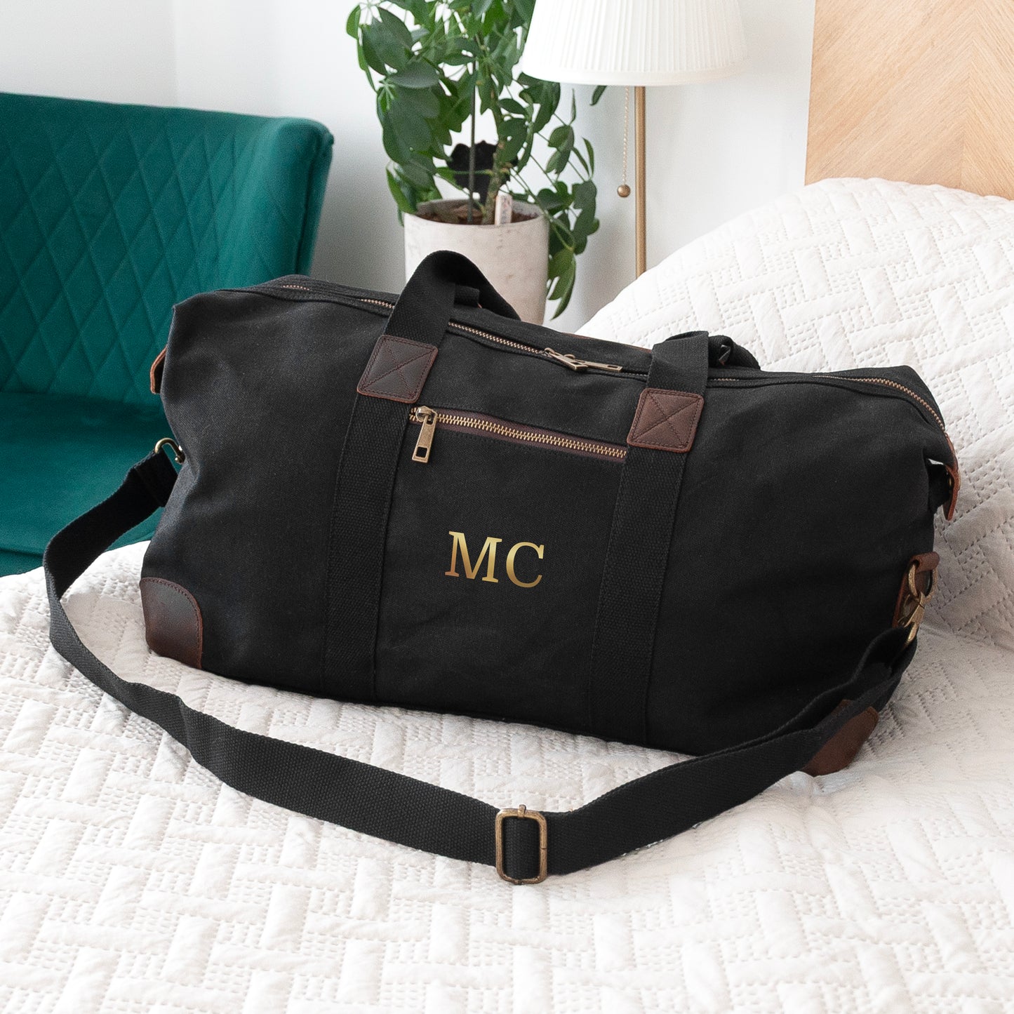 Monogrammed Luxury Waxed Canvas Holdall