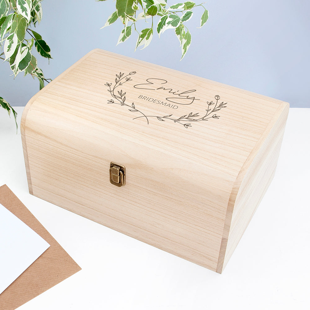 Personalised Wedding Party Keepsake Chest